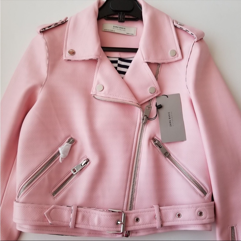 Zara Pink Biker Jacket BNWT Kpop Taeyeon